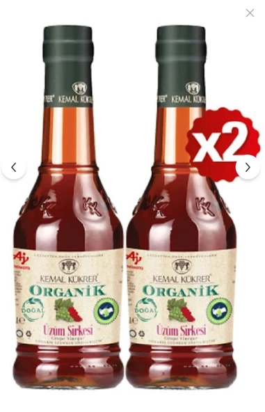 Kemal Kükrer Organik Üzüm Sirkesi 500 ml Cam - 2 Adet ürün görseli 1