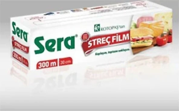 Sera Streç Film 300 Metre x 30 Cm - 8 Micron - Kayar Kesme Bıçağı Hediyeli ürün görseli 1