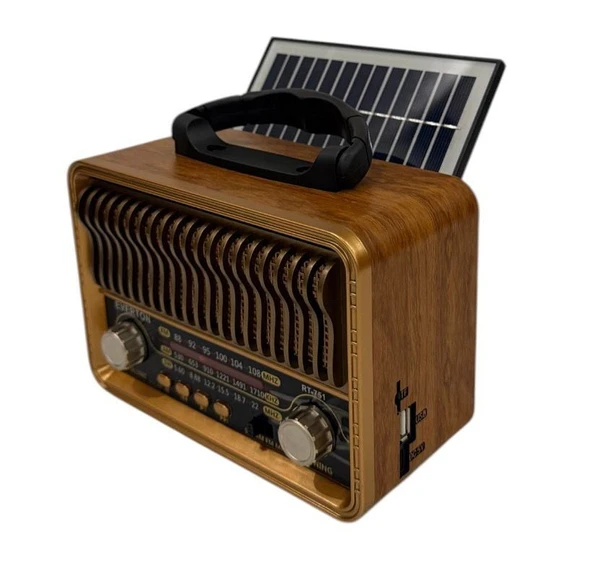 Everton RT-751 Solar Tasarımlı ve Klasik Görünümlü , Nostalji Bluetooth/USB/Sd/ Radyo Mp3 Player Müzik Kutusu ürün görseli 1