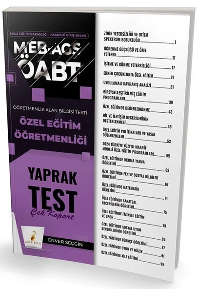 MEB AGS ÖABT Özel Eğitim Öğretmenliği Yaprak Test Pelikan Yayınları ürün görseli 1