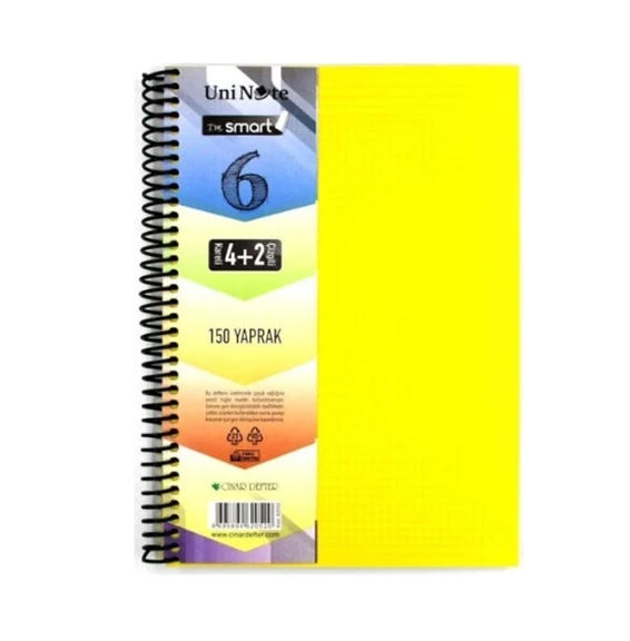 Çınar Bölmeli Defter 4+2 Spiralli 150 Yaprak Ayraçlı Defter ürün görseli 1