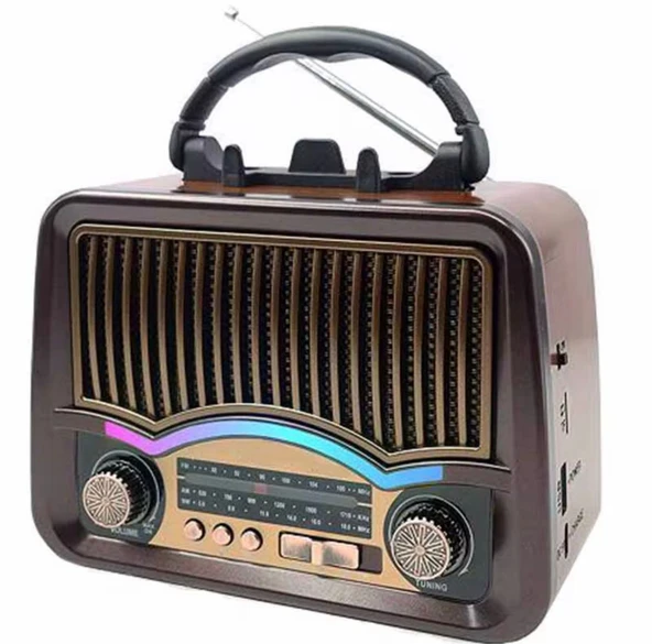 Everton RT-772 / Klasik Retro , Solar Enerjili ,Şerit LEDLİ , Fenerli , Nostalji Bluetooth/USB/Sd/ Radyo Mp3 Player Müzik Kutusu ürün görseli 1