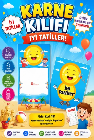 Ata Okul Öncesi ve İlkokullar İçin Karne Kılıfı (Gelişim Dosyasına Uygun) Ürün Kodu:191 (5 Adet) ürün görseli 1