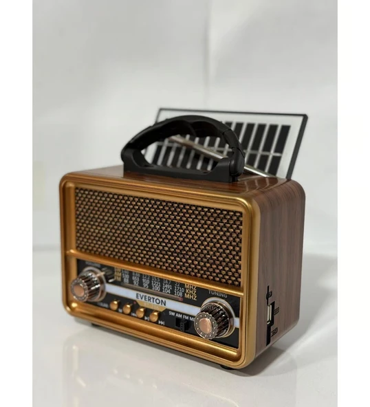 Everton Rt-706 Solar Güneş Enerjili Nostalji Bluetooth/USB/Sd/ Radyo Mp3 Player Müzik Kutusu ürün görseli 1