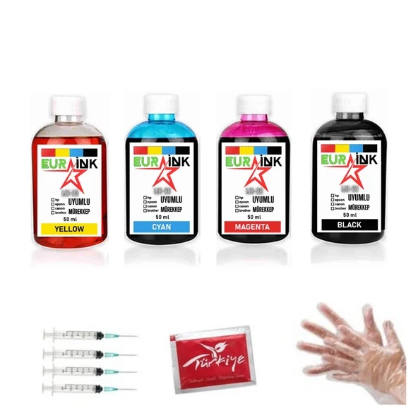 Canon Pixma G2415 Yazıcı Uyumlu Mürekkep Seti 4 X 50 ml (GI-490) ürün görseli 1