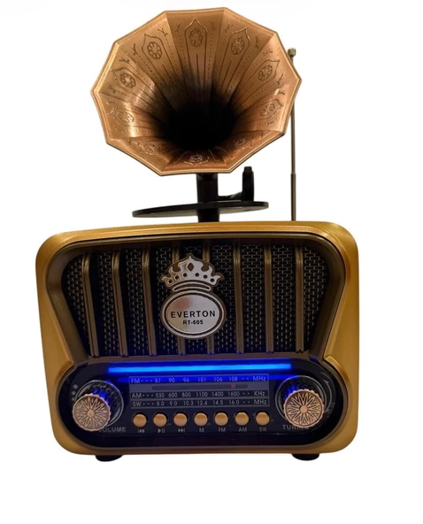 Everton RT-605 Gramafon Tasarımlı ve Görünümlü , Nostalji Bluetooth/USB/Sd/ Radyo Mp3 Player Müzik Kutusu ürün görseli 1