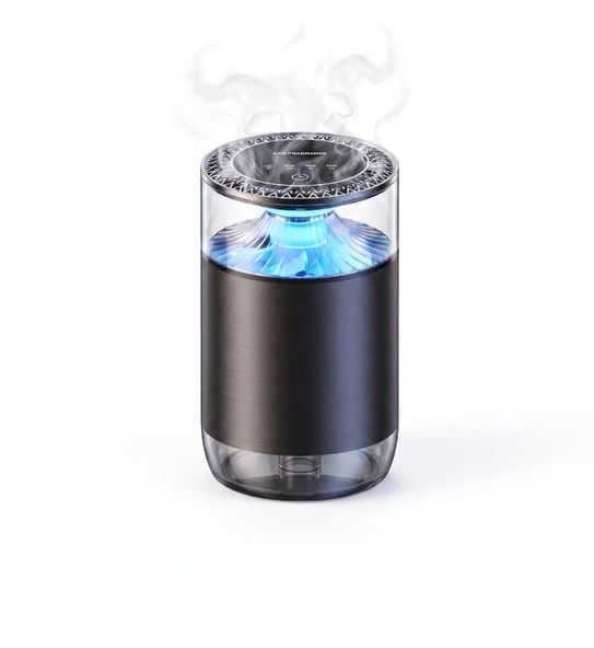 Araç İçi Aroma Difüzörü Hava Nemlendirici Rgb Işıklı Şarjlı Oda ve Araba Kokusu TCF01 ürün görseli 1