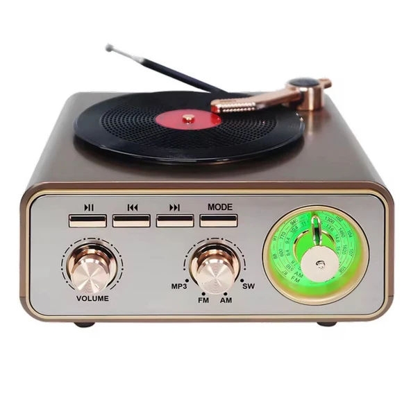 Everton RT-713 Özel Plak Tasarım Klasik Retro Nostalji Bluetooth/USB/Sd/ Radyo Mp3 Player Müzik Kutusu ürün görseli 1