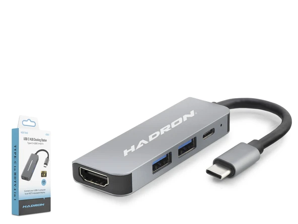 Type-C Combo Hub Hdmi 4K Usb 3.0 Pd 4 Port Gri HDX7840 ürün görseli 1