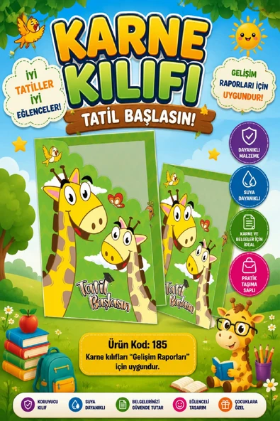 Ata Okul Öncesi ve İlkokullar İçin Karne Kılıfı (Gelişim Dosyasına Uygun) Ürün Kodu:185 (20 Adet) ürün görseli 1