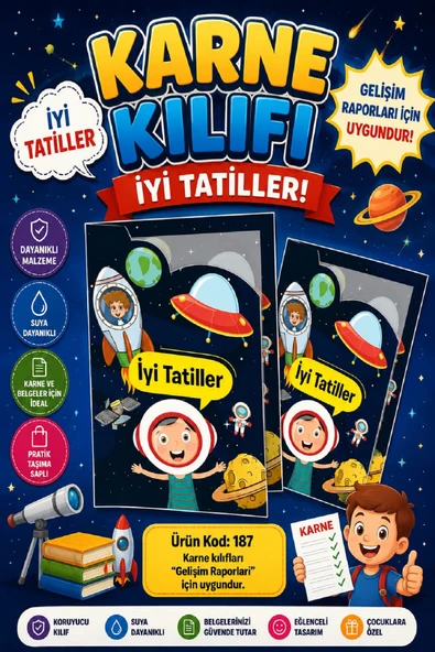 Ata Okul Öncesi ve İlkokullar İçin Karne Kılıfı (Gelişim Dosyasına Uygun) Ürün Kodu:187 (25 Adet) ürün görseli 1
