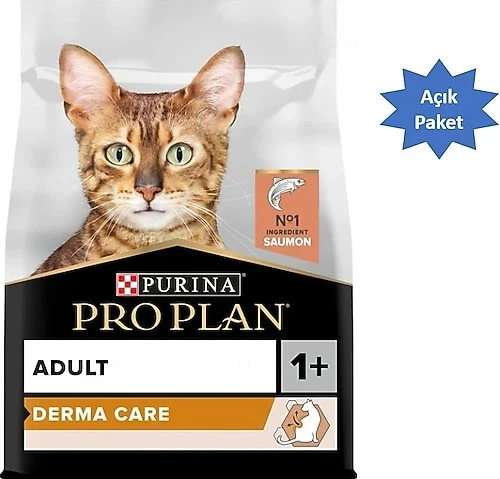Pro Plan Derma Care Somonlu 1 kg Yetişkin Kedi Maması - Açık Paket ürün görseli 1