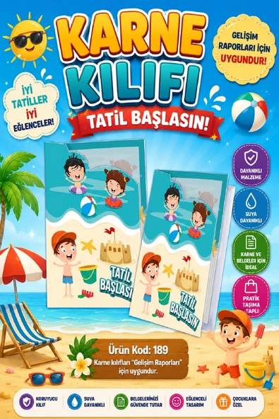 Ata Okul Öncesi ve İlkokullar İçin Karne Kılıfı (Gelişim Dosyasına Uygun) Ürün Kodu:189 (5 Adet) ürün görseli 1