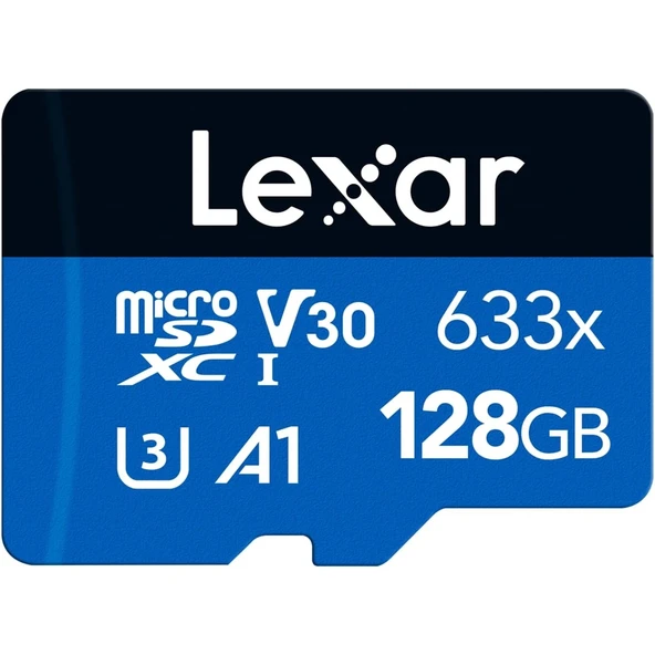 LEXAR 128GB LMS0633128G-BNAAA LEXAR 633X 128GB MICRO SD CARD MICROSDXC UHS I CARD SD ADAPTER UP TO 100MB S READ ürün görseli 1