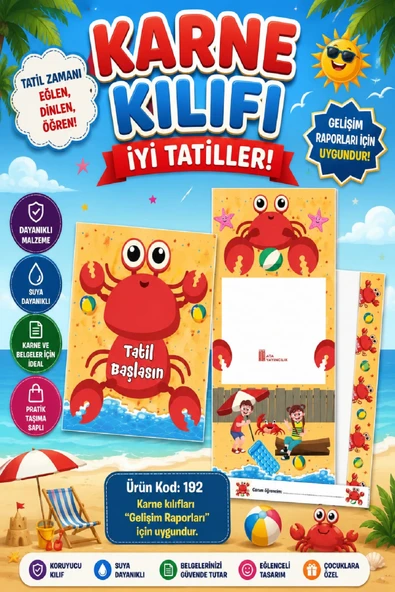 Ata Okul Öncesi ve İlkokullar İçin Karne Kılıfı (Gelişim Dosyasına Uygun) Ürün Kodu:192 (10 Adet) ürün görseli 1