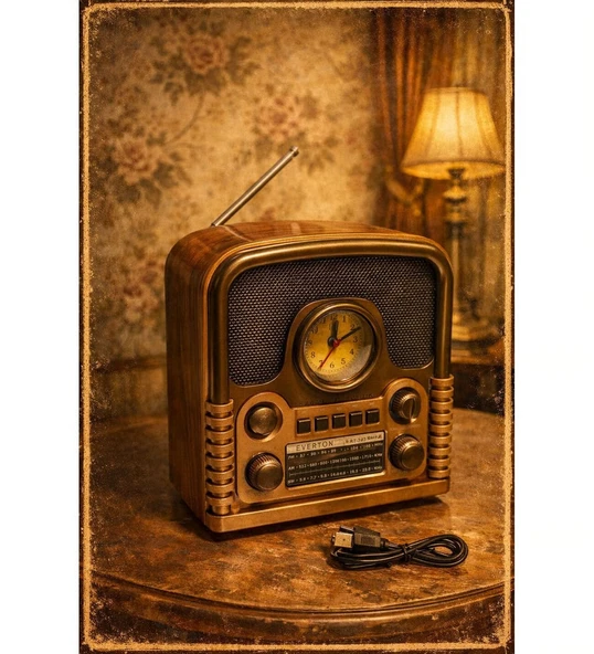 Everton RT-743 / Klasik Retro , Nostalji Bluetooth/USB/Sd/ Radyo Mp3 Player Müzik Kutusu ürün görseli 1