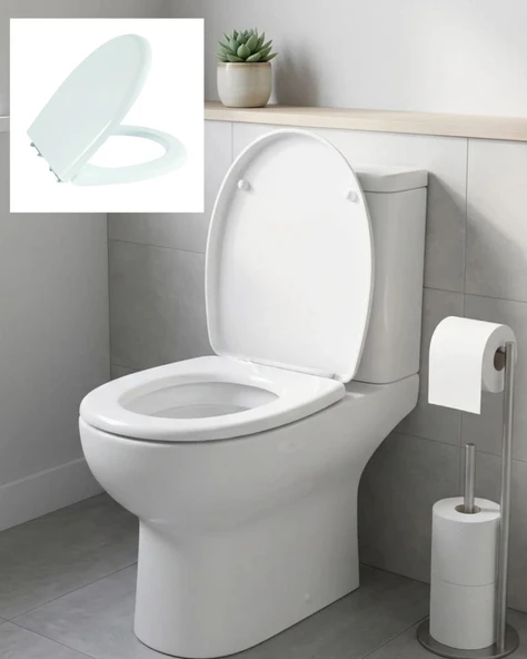 Standart Klozet Kapağı Kolay Montaj Dayanıklı Plastik Universal Uyumlu Tasarım ürün görseli 1