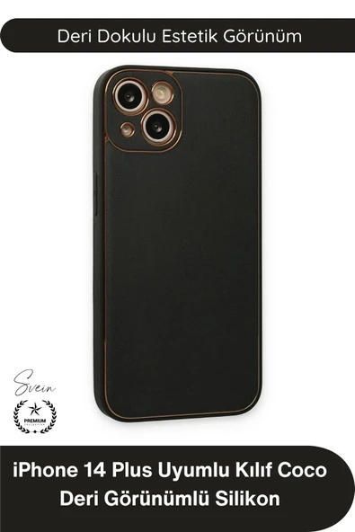 #Kılıf İphone 14 Plus Uyumlu Kılıf Coco Deri Görünümlü Silikon Kapak Darbe Emici Esnek Yumuşak Koruyucu Çizilme Önleyici ürün görseli 1