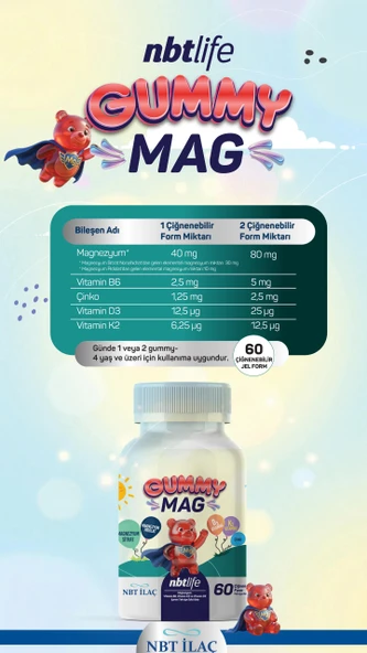 NBTLİFE MAGNESIUM GUMMY 60 ÇİĞNEME ürün görseli 1