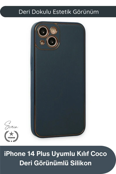 #Kılıf İphone 14 Plus Uyumlu Kılıf Coco Deri Görünümlü Silikon Kapak Darbe Emici Esnek Yumuşak Koruyucu Çizilme Önleyici ürün görseli 1