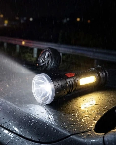 Uzun Menzilli Işıldak Şarjlı 9 Led 4 Kademeli Aydınlatma ürün görseli 1