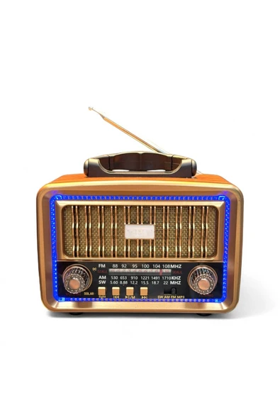 Everton Rt-683 / Solar Güneş Enerjili / Nostalji Bluetooth/USB/Sd/ Radyo Mp3 Player Müzik Kutusu ürün görseli 1