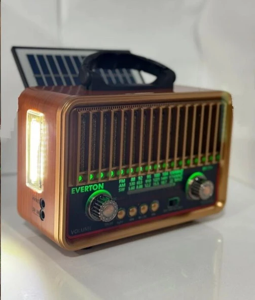 Everton RT-774 / Klasik Retro Solar Enerjili , Fenerli ,Nostalji Bluetooth/USB/Sd/ Radyo Mp3 Player Müzik Kutusu ürün görseli 1