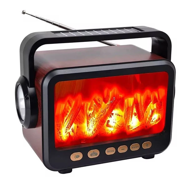 Everton Rt-734 Şömine Görünümlü Fenerli / Solar Güneş Enerjili / Nostalji Bluetooth/USB/Sd/ Radyo Mp3 Player Müzik Kutusu ürün görseli 1