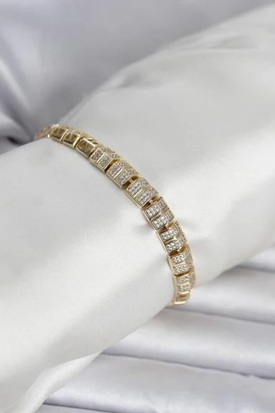 Xuping Zirkon Taşlı Gold Renk Kadın Bileklik 5886 ürün görseli 1