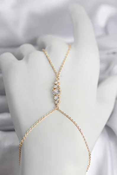 Pirinç Gold Renk Zirkon Taşlı Kadın Şahmeran 5886 ürün görseli 1