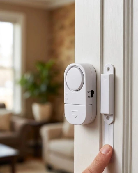 Kapı Alarmı Pencere Sensörü 90 Db Sesli Güvenlik Sistemi Kolay Montajlı ürün görseli 1