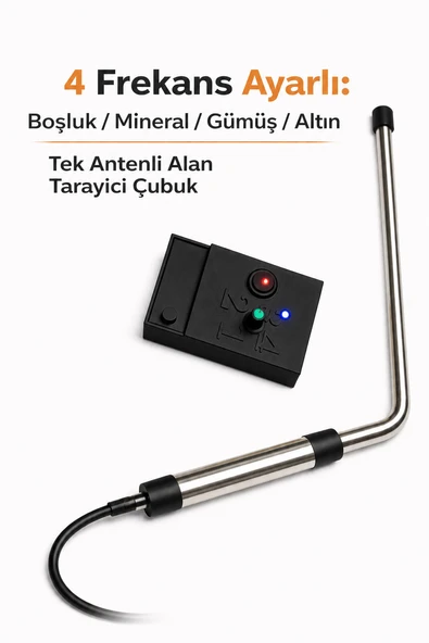 MurayTekno 4 Frekanslı Alan Tarama Cihazı, Boşluk,mineral,gümüş,altın Dedektörü ,Tek Antenli Profesyonel ürün görseli 1