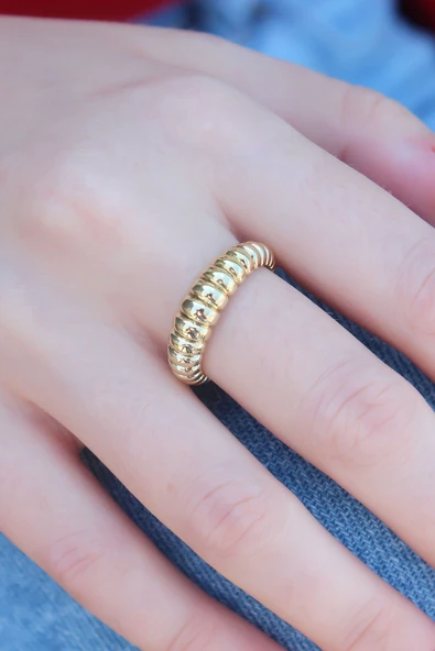 Gold Renk Sarmal Model Kadın Yüzük 5886 ürün görseli 1