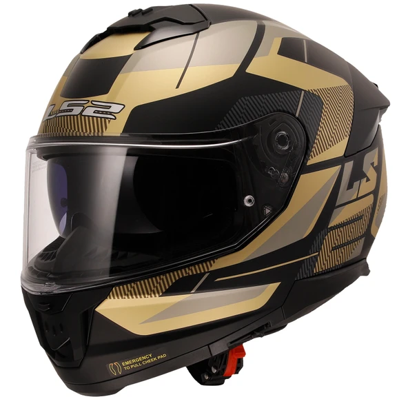 LS2 STREAM 2 ROAD MAT SİYAH-GOLD-GRİ KASK ürün görseli 1