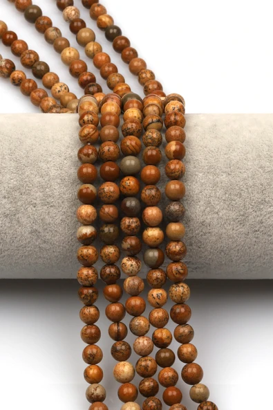 Picture Jasper Doğal Taş Dizi 6 mm Küre Kesim - DZ-1097 ürün görseli 1