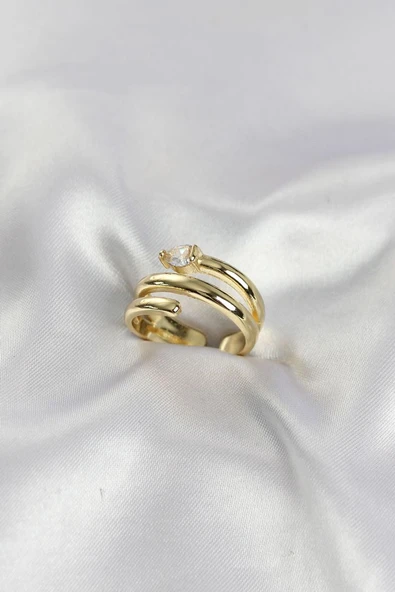 Pirinç Gold Renk Sarmal Yılan Model Kadın Yüzük TJ-BYK4197 ürün görseli 1
