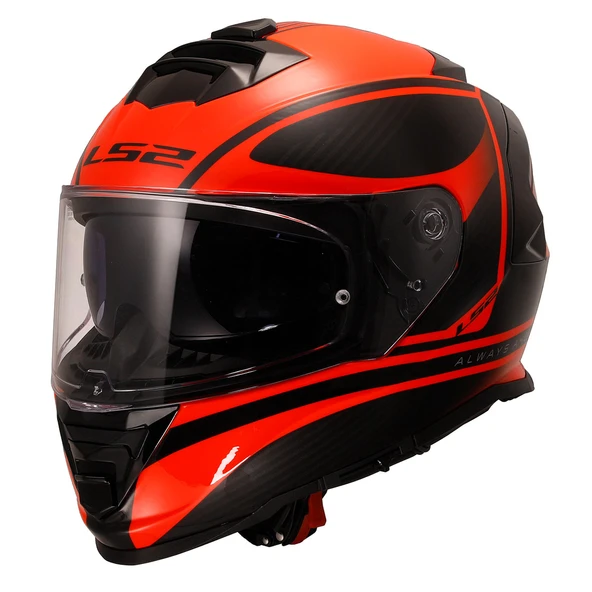 LS2 STORM 2 DODGER MAT SİYAH-NEON TURUNCU KASK ürün görseli 1