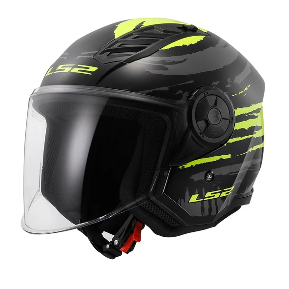 LS2 AIRFLOW 2 BRUSH SİYAH-NEON SARI KASK ürün görseli 1