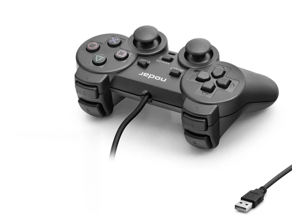 Pc Uyumlu Kablolu Usb Gamepad Oyun Kolu - Siyah ND401 ürün görseli 1