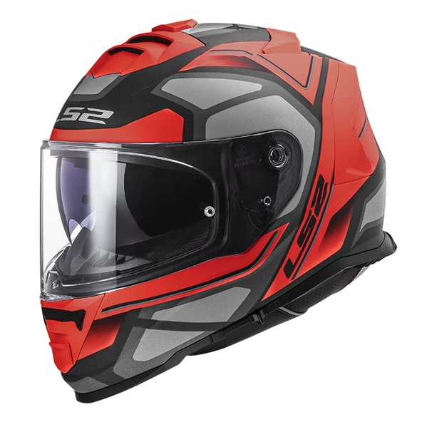 LS2 STORM 2 FASTER MAT KIRMIZI-TITANIUM KASK ürün görseli 1
