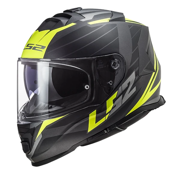 LS2 STORM 2 NERVE MAT SİYAH-NEON SARI KASK ürün görseli 1