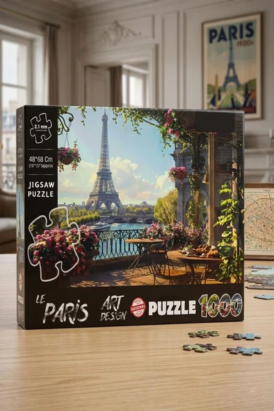 1000 Parçalı Fransa Le Paris Manzara Tasarımlı Puzzle 48x68cm Eğitici Çocuk Yapboz ürün görseli 1