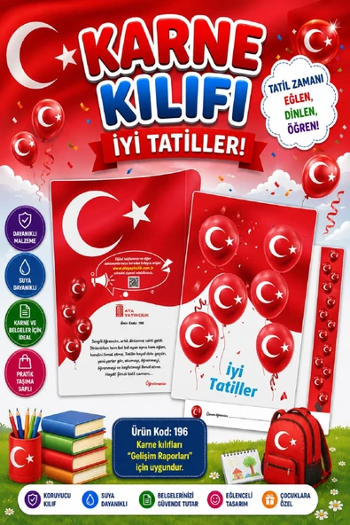 Ata Okul Öncesi ve İlkokullar İçin Karne Kılıfı (Gelişim Dosyasına Uygun) Ürün Kodu:196 (5 Adet) ürün görseli 1