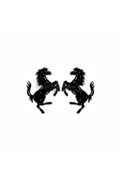 Vigneron FERRARİ LOGO STİCKER SİYAH 8X12 CM ürün görseli 1