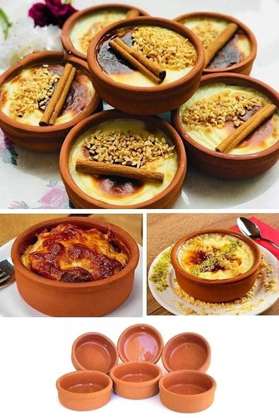 HOMENESS 6'lı Çömlek Sütlaç Kase Güveç&Kase Seti Sufle Kabı Sütlaçlık Güveç ürün görseli 1