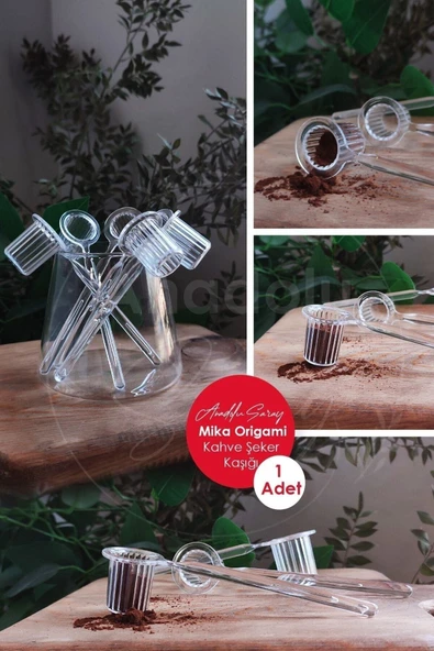 miacat 1 Adet Mika Origami Şekilli Şeker Ve Kahve Kaşığı | Baharat Şeker Kahve Kaşığı Cam Değildir- 1 Adet ürün görseli 1