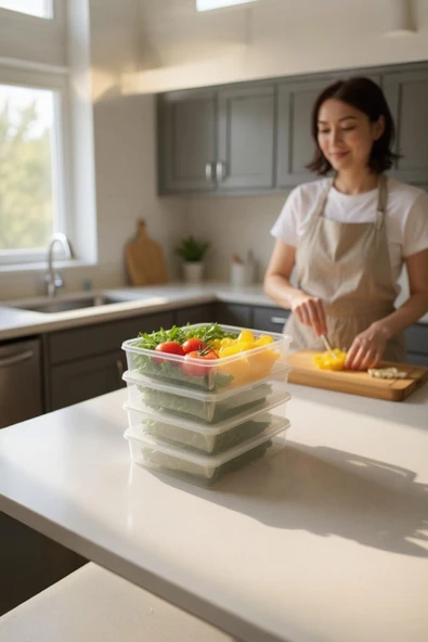 UCR HOME Buzdolabı Organizer Saklama Kabı Seti Hava Geçirmez Dondurucuya Uygun 3lü 2,5 L ürün görseli 1
