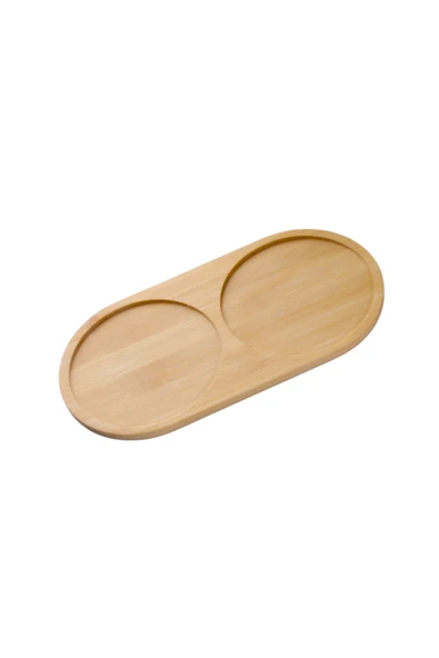 handanca Bambu Yağdanlık Standı Doğal Ahşap 2 Bölmeli Yağdanlık Altı 24 X 12 ürün görseli 1