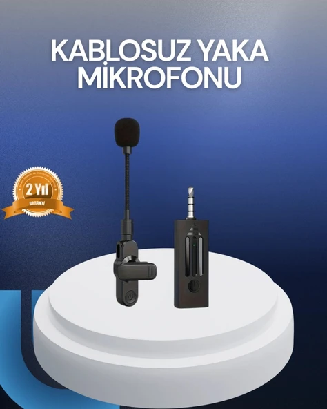 Profesyonel Ses Kayıt İçin Kablosuz Mini Yaka Mikrofonu ürün görseli 1