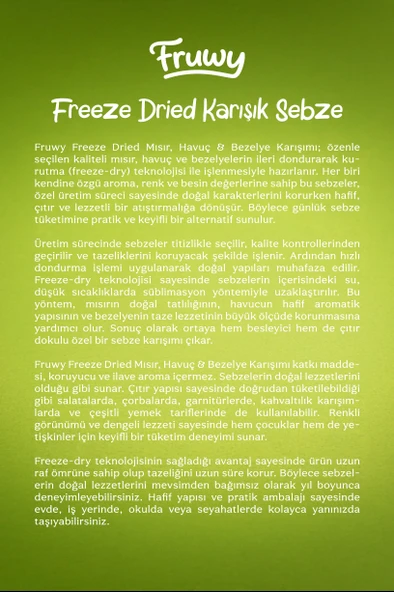 Freeze Dried Sebze Mix - Resim 4